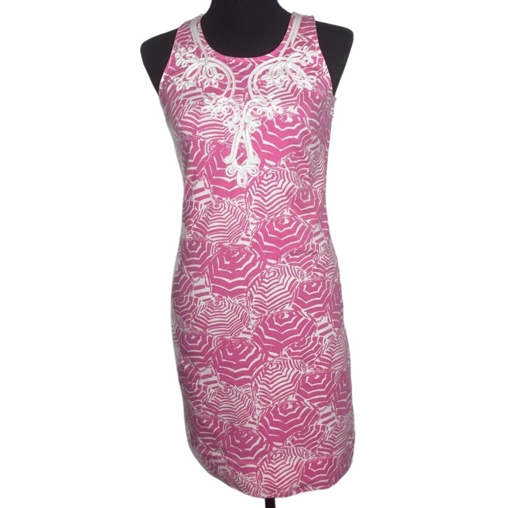 Lilly Pulitzer Sleeveless Umbrella All Over Print Dress Pink Oh Cabana Boy XS
